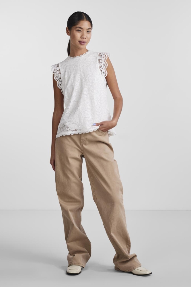 PCOLLINE SL LACE TOP NOOS BC 17120454 CLOUD DANCER